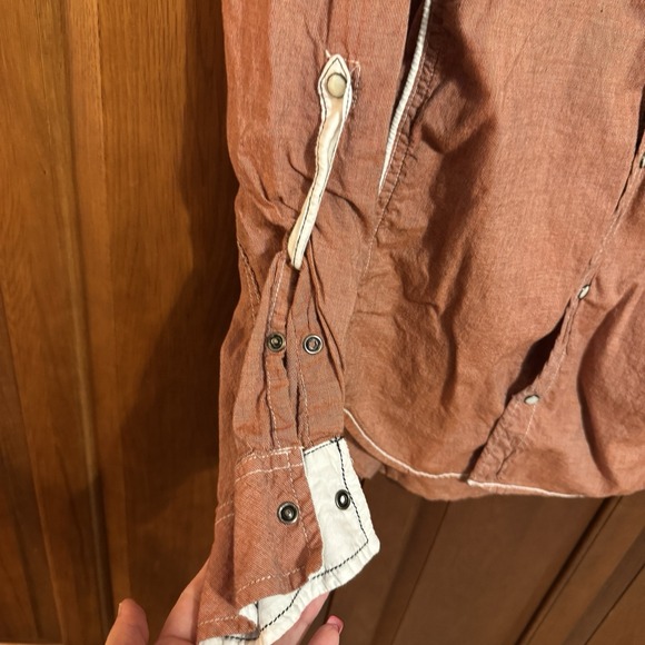 BKE Buckle L Shirt Men's XL Peach Standard Fit Long Sleeve Black Label - Picture 6 of 7